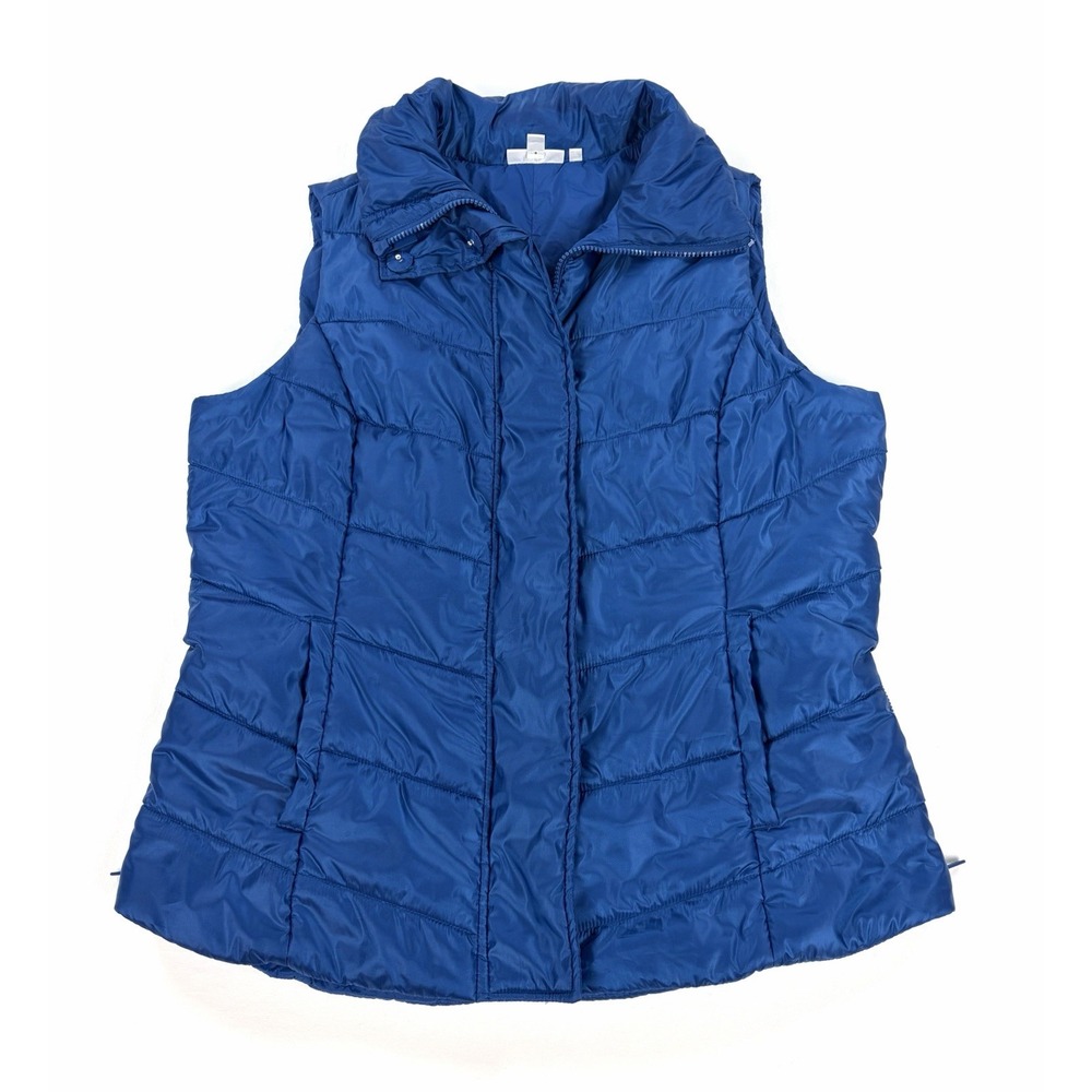 Chico's Zenergy Cobalt Blue Quilted Puffer Vest Full Zip Winter Women's 1.5 M